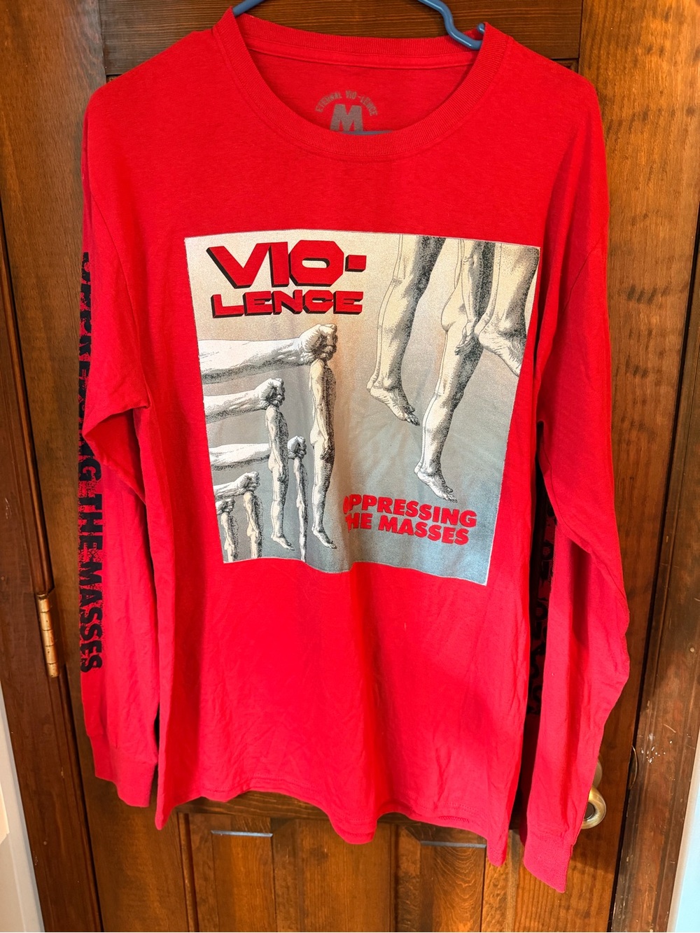 Red Graphic Long-Sleeve Band Tee - Vio-Lence Style